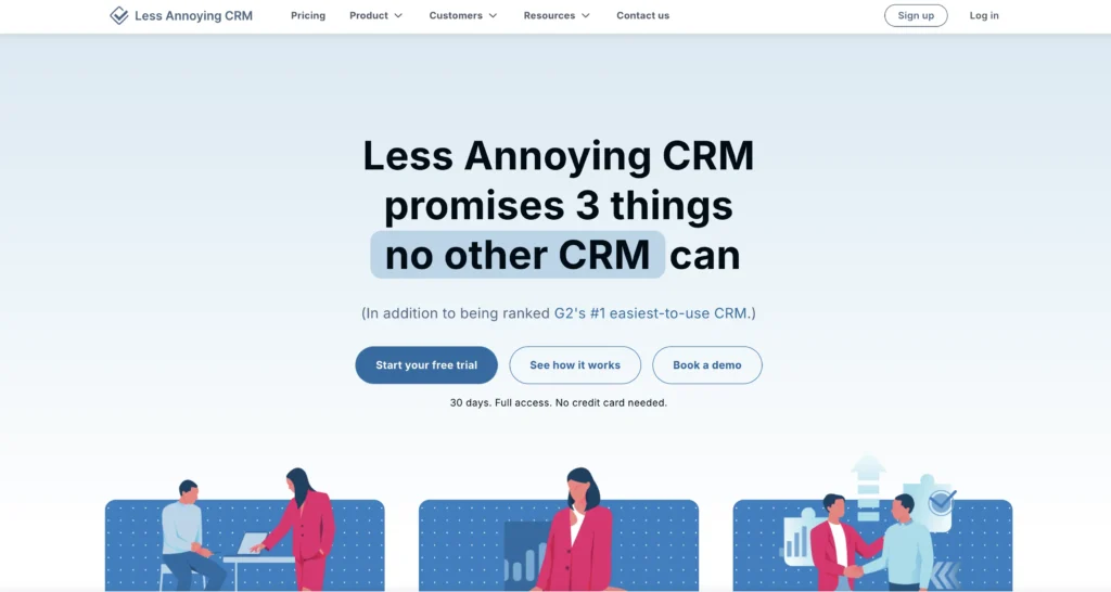Less Annoying CRM homepage