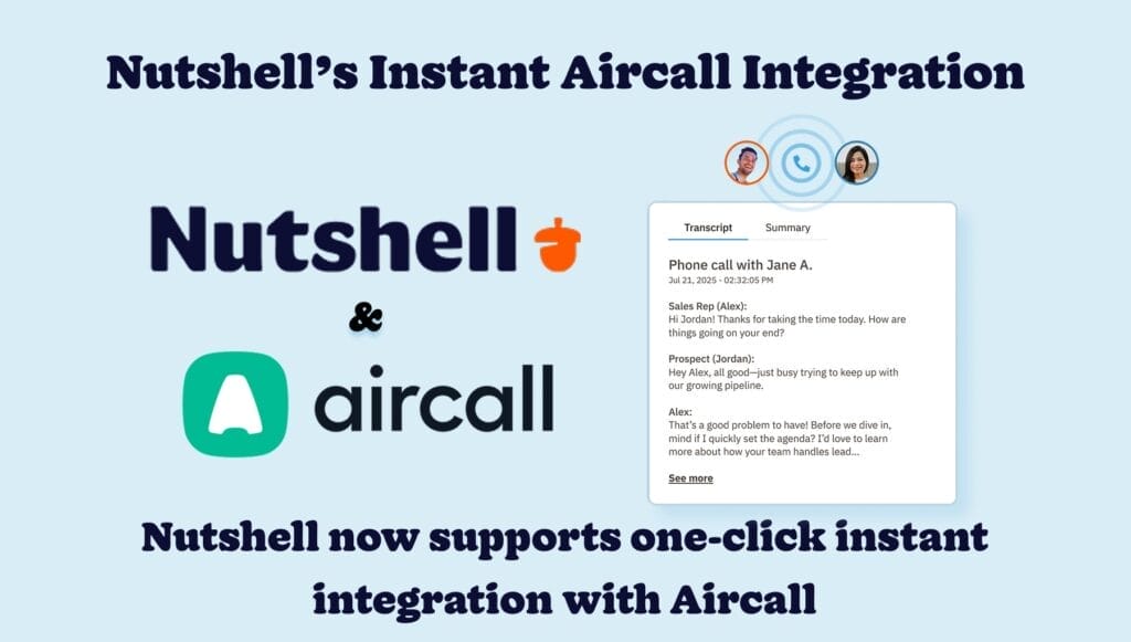 Nutshell's instant Aircall integration
