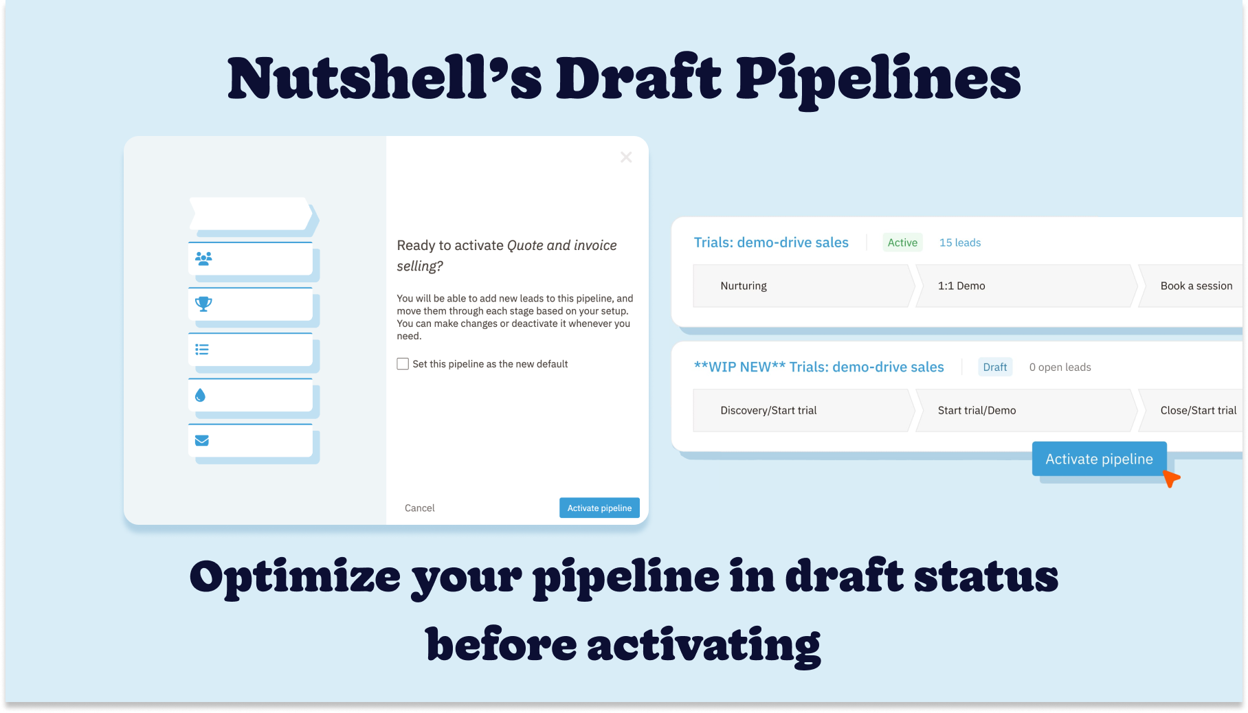 Blog post featured image for Nutshell's draft pipelines feature launch