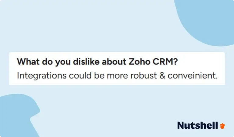Integrations - Negative Zoho CRM review about its limited integrations