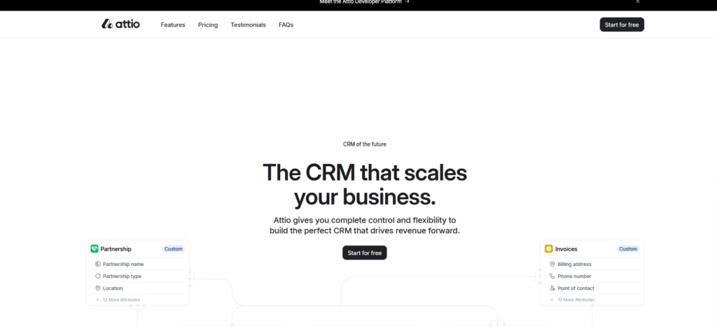 Attio CRM homepage