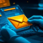 Illustrated image of hands opening an email envelope with an eye icon visible, representing the concept of capturing prospect attention with creative sales emails