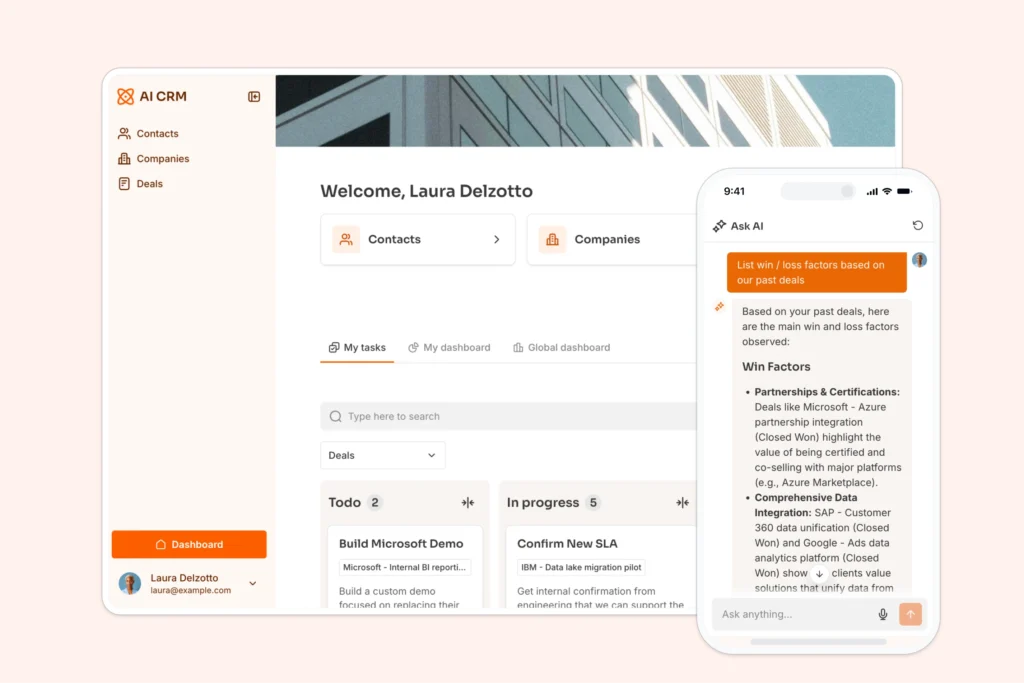 Softr AI CRM interface
