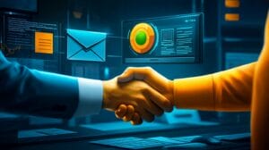 Conceptual illustration representing business collaboration, targeted communication, and positive customer experiences through aligned systems