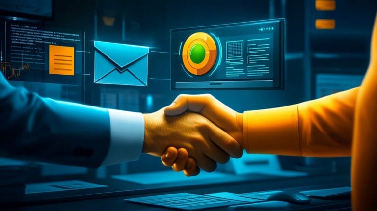 Conceptual illustration representing business collaboration, targeted communication, and positive customer experiences through aligned systems