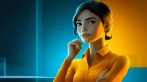 Customer support leader looking into the distance feeling calm and confident