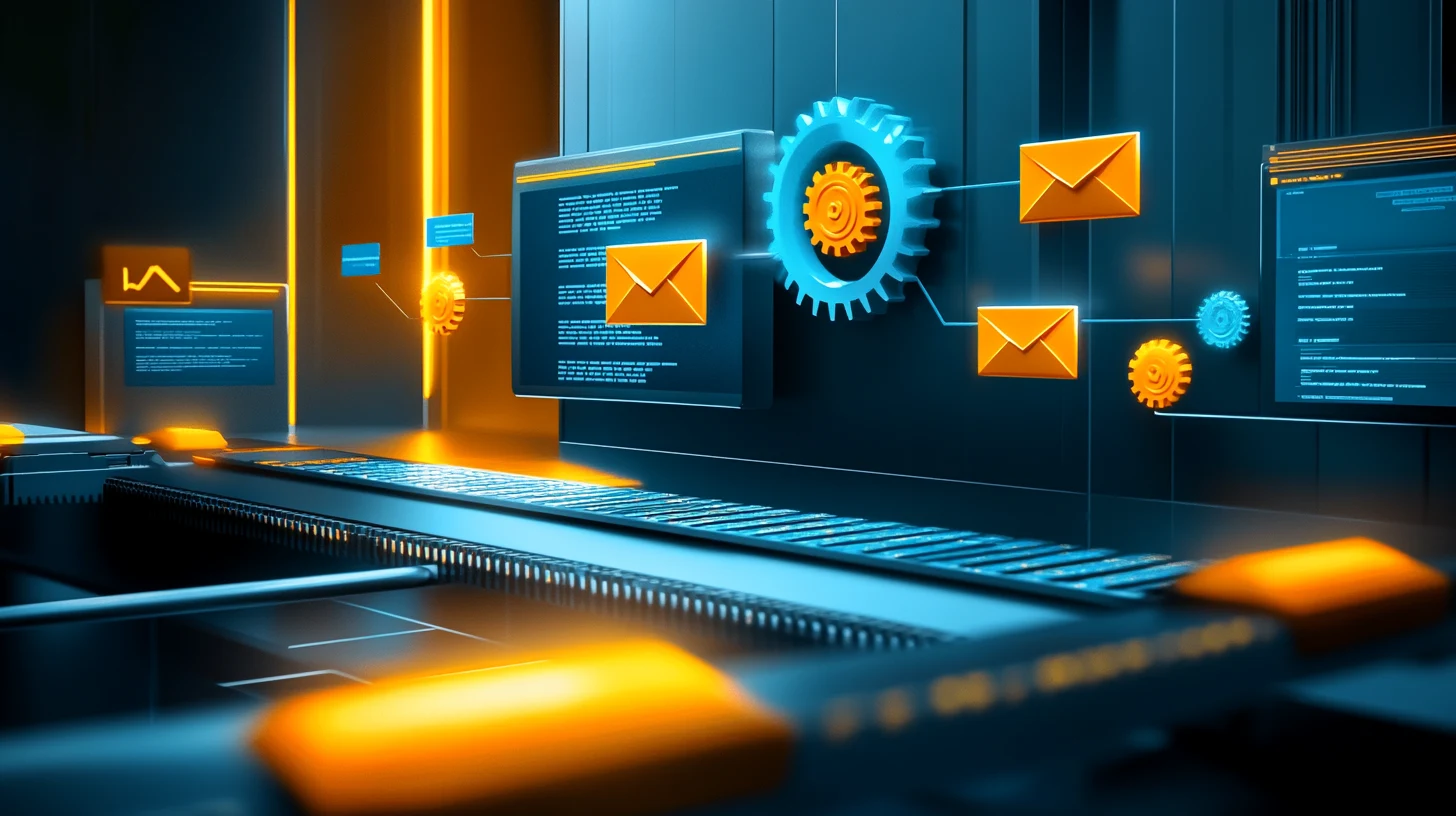 Email automation workflow showing triggers activating message delivery