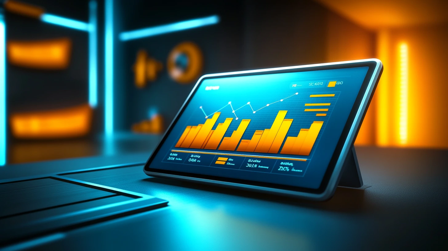 Dashboard showing three upward-trending metrics lines representing CRM ROI measurement and growth over time