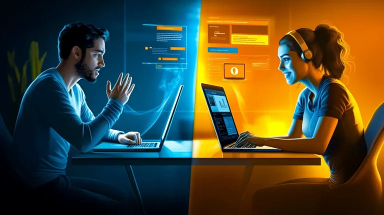 Business professional comparing poor CRM support experience with excellent responsive vendor support