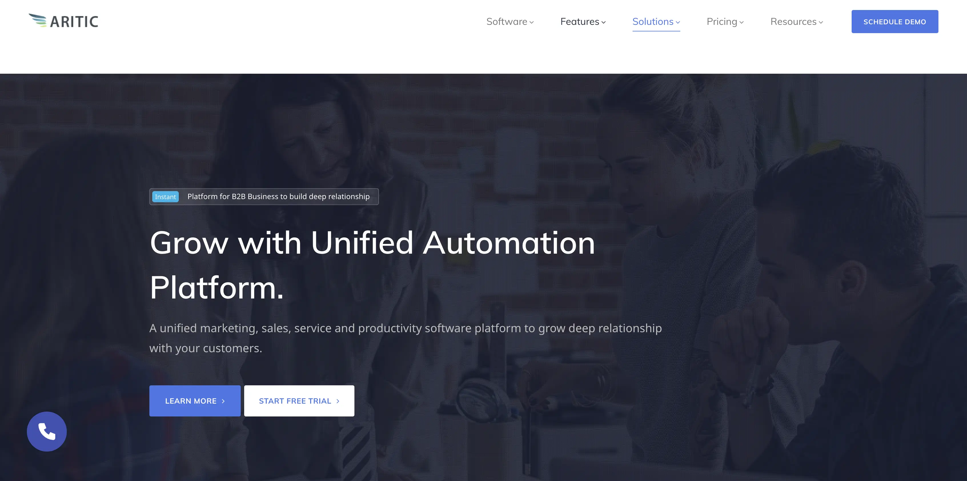 an Aritic dashboard shows a graph showing the number of contacts