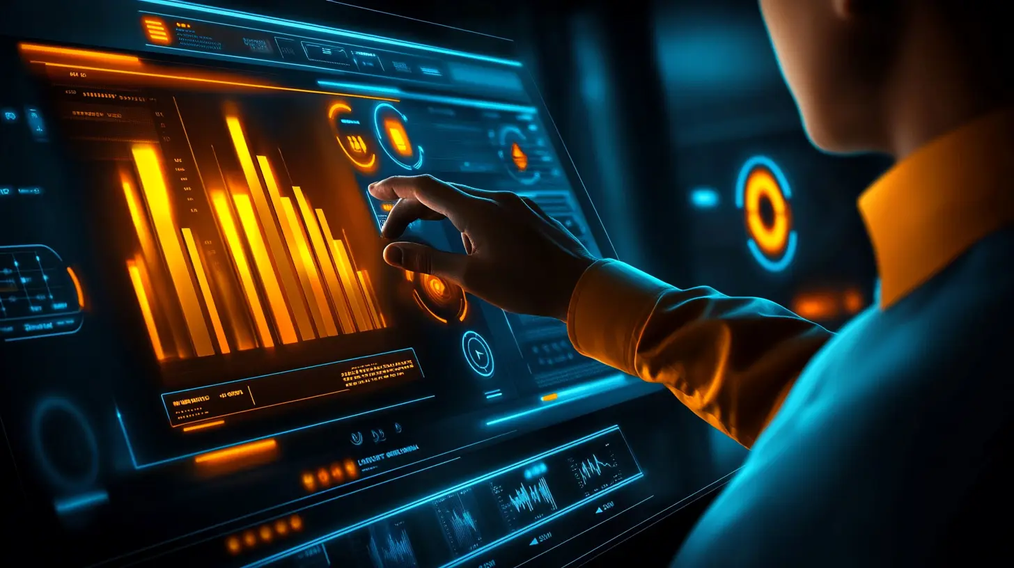 Business professional adjusting a CRM interface representing customizable CRM settings and configurations