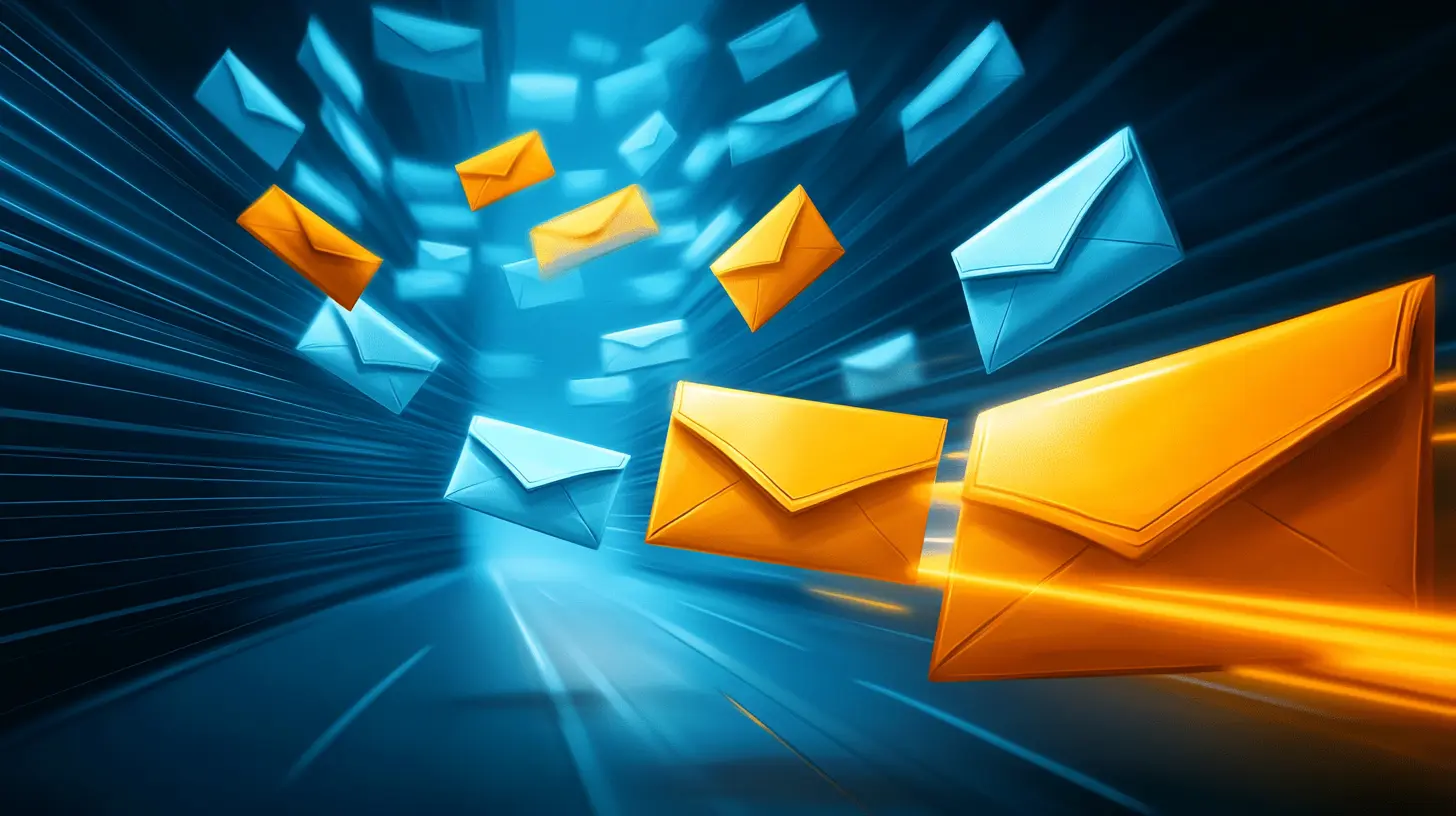 Abstract illustration showing one email list splitting into multiple targeted email segments for CRM email segmentation