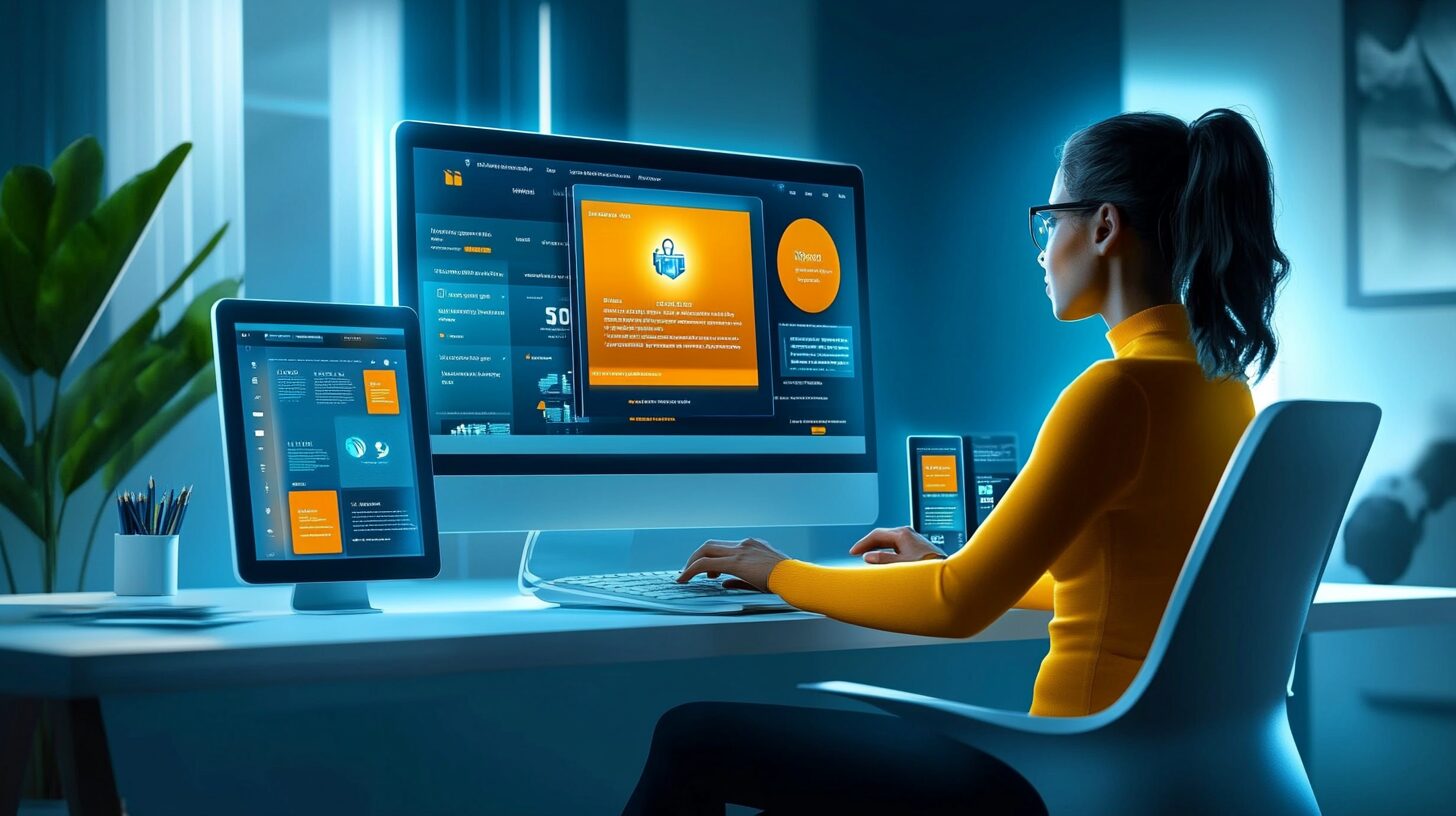 Illustration showing CRM software connecting marketing efforts with customer relationships