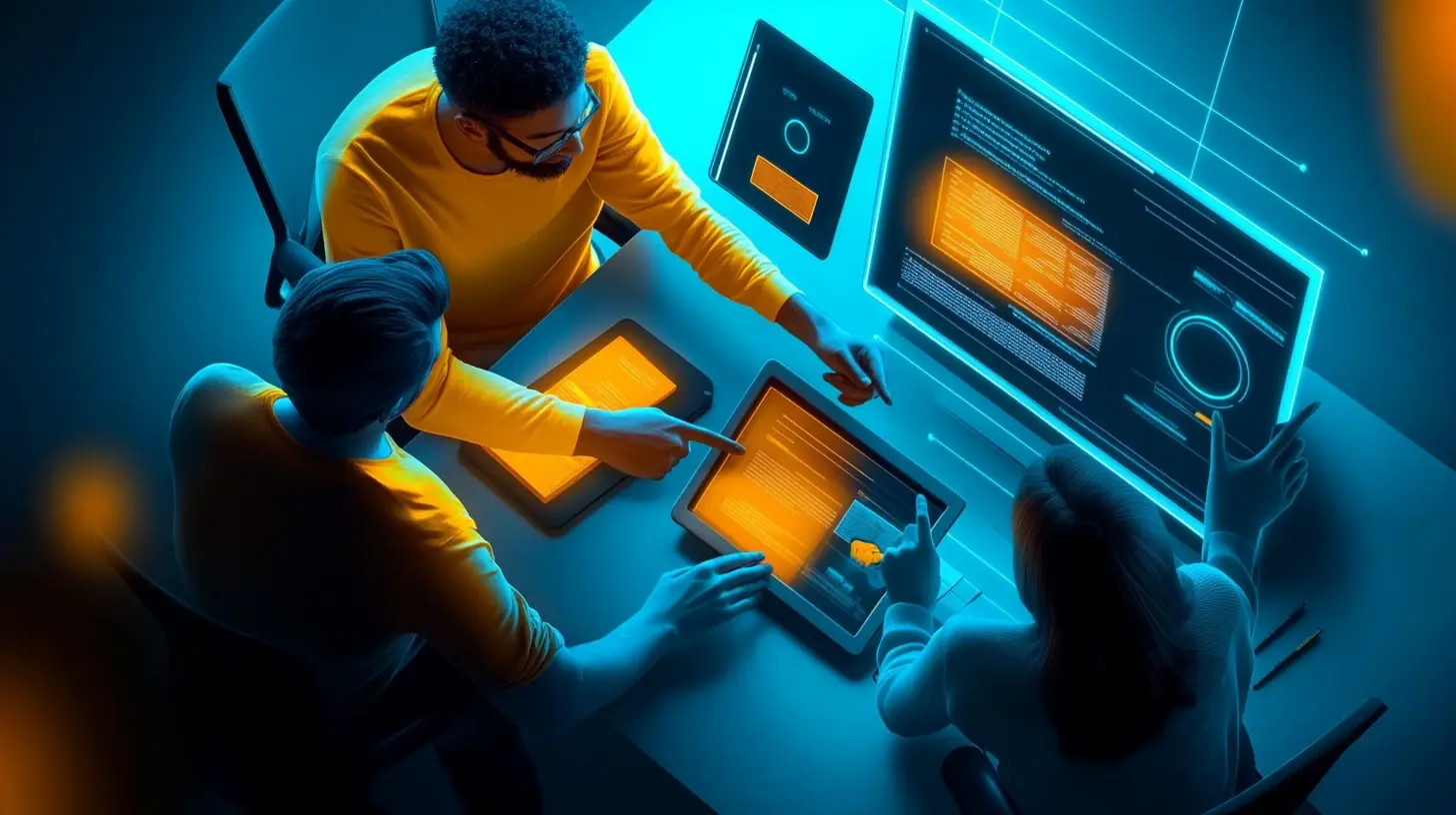 A small team collaborating around a laptop during a CRM onboarding session