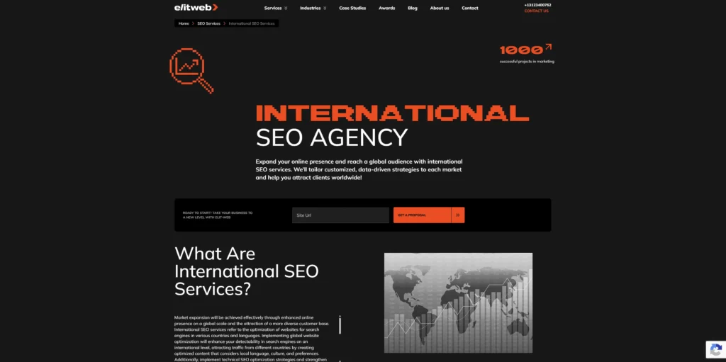 Elit-Web Homepage Screenshot for the Best Large SEO Companies
