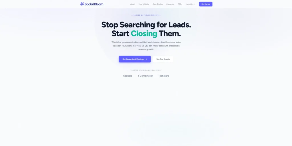 Social Bloom Homepage for the best B2B revenue marketing agencies