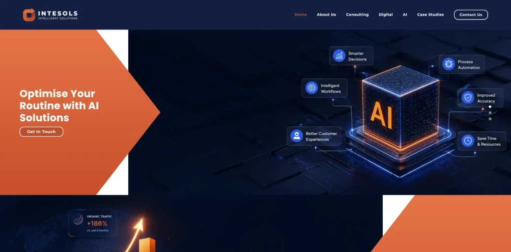 Intesols homepage for the best AI SEO companies